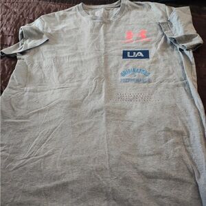 Under Armour Light Gray T-Shirt with Pink Logo